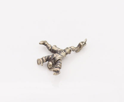 925 Sterling Silver  Vintage Soccer Guy On Handstand Charm Pendant  PT22153