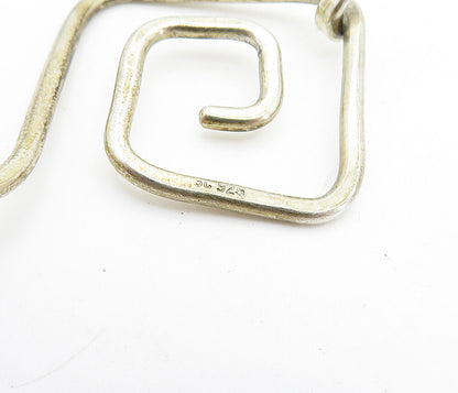 925 Sterling Silver  Vintage Thin Spiral Design Hook Bangle Bracelet  BT2865