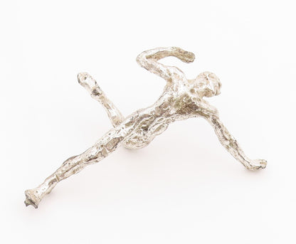 925 Sterling Silver Vintage Paper Weight Brutalist 3D Carved Dancing Man  TR3894