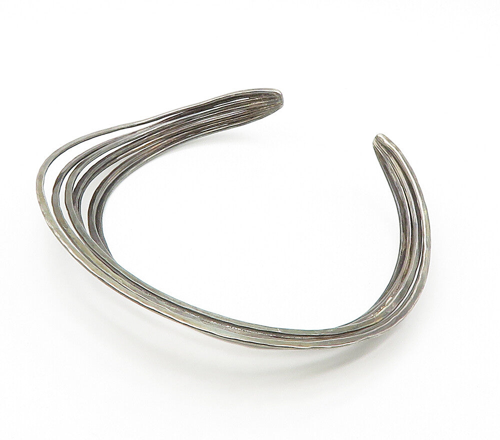 925 Sterling Silver  Vintage Dark Tone Split Shank Collar Necklace  NE2579
