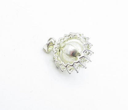 925 Sterling Silver  Freshwater Pearl & Cubic Zirconia Drop Pendant  PT3309