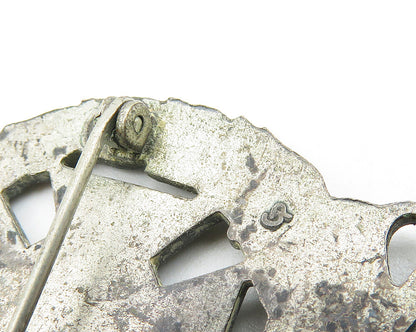 925 Sterling Silver  Vintage Oxidized Rifle Association Brooch Pin  BP4205