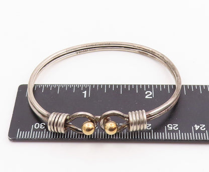 18K Gold & 925 Sterling Silver Vintage Bracelet TIFFANY & CO Bangle  BT11939
