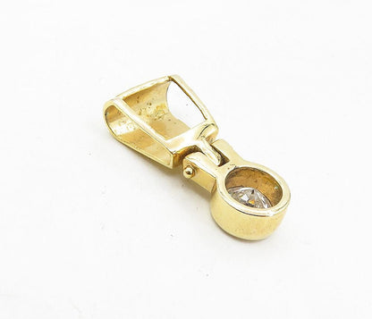 925 Sterling Silver  Sparkling Cubic Zirconia Gold Plated Drop Pendant  PT6487