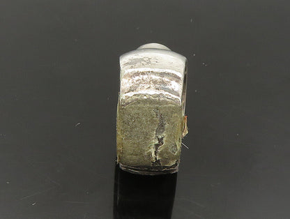 925 Sterling Silver  Vintage Shiny Modernist Amethyst Band Ring Sz 5  RG24132