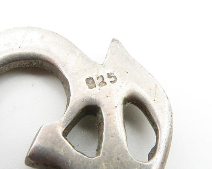 925 Sterling Silver  Vintage Dark Tone Om Spiritual Symbol Pendant  PT8141