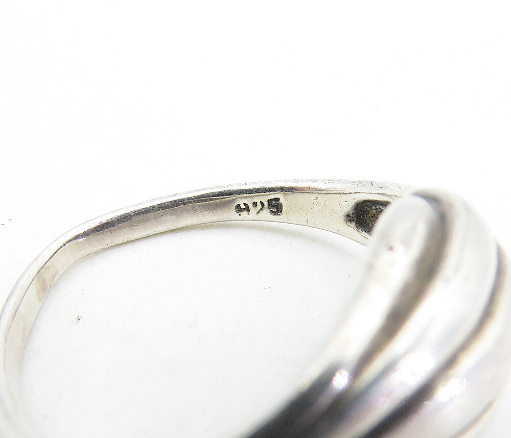 925 Sterling Silver  Vintage Fluted Scalloped Dome Band Ring Sz 8  RG7095