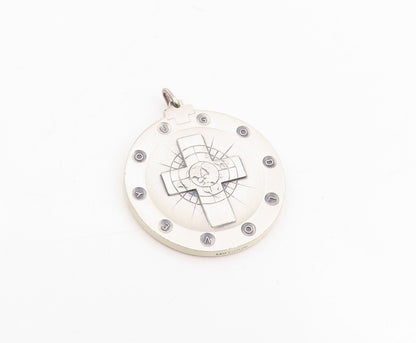 925 Sterling Silver Vintage Pendant God Love You Mother Mary Medallion  PT25705