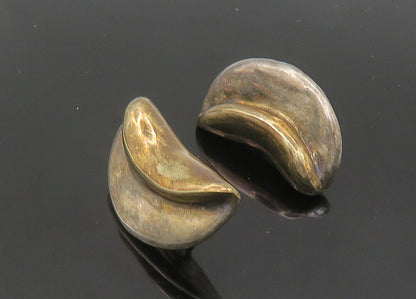 ISRAEL 925 Silver  Vintage Sculpted Hollow Non Pierce Drop Earrings  EG10524