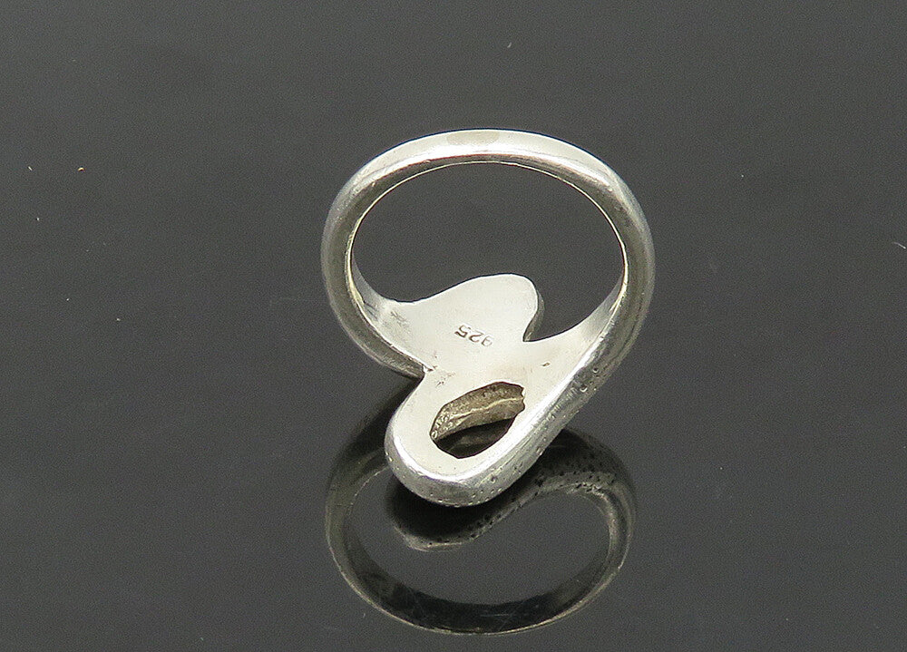 925 Sterling Silver  Vintage Shiny Loop Bypass Style Band Ring Sz 6  RG22428