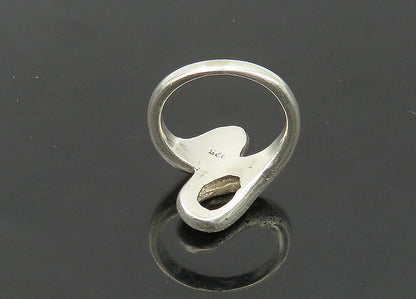 925 Sterling Silver  Vintage Shiny Loop Bypass Style Band Ring Sz 6  RG22428