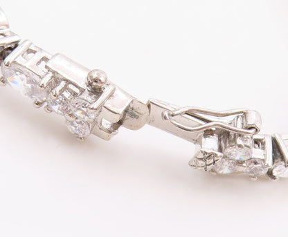 925 Sterling Silver Vintage Bracelet Sparkling CZ Love Heart Link Chain  BT11511