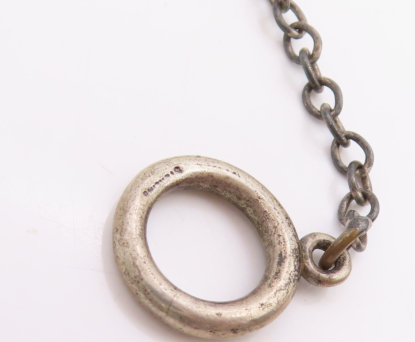 925 Sterling Silver Vintage Necklace Etched Love Heart Charm Motif Chain  NE4832