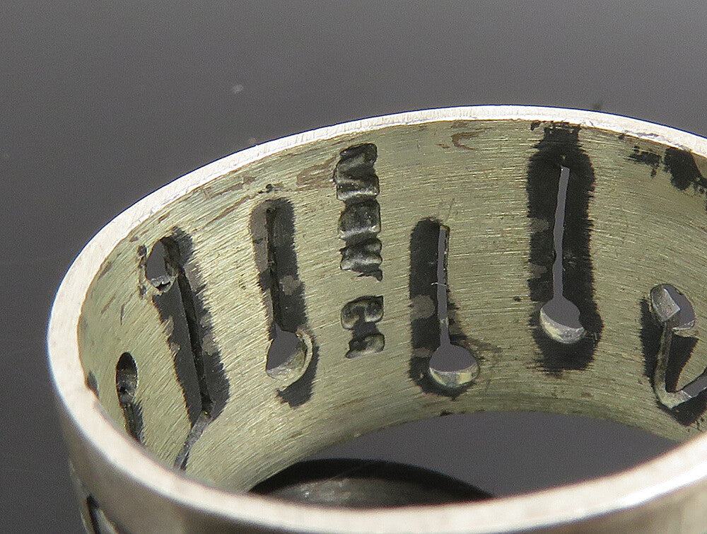 925 Sterling Silver  Vintage Open Musical Notes Band Ring Sz 7  RG24629