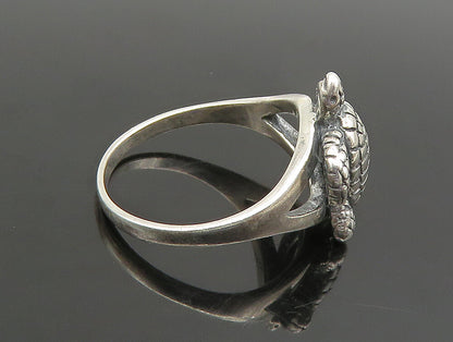 925 Sterling Silver  Vintage Baby Sea Turtle Split Frame Ring Sz 6  RG25125