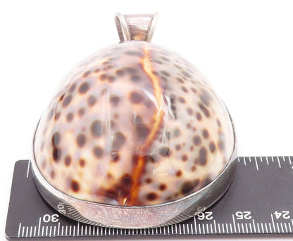 925 Sterling Silver Vintage Pendant Large Domed Bug Shape Gemstone  PT22859