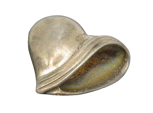 925 Sterling Silver  Vintage Dark Tone Love Heart Slide Pendant  PT10804