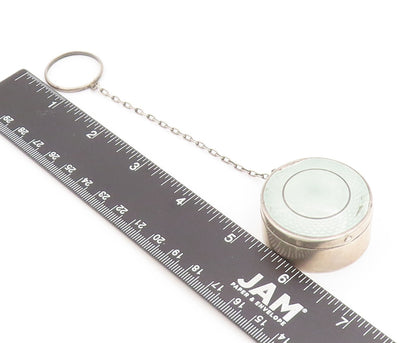 925 Sterling Silver Vintage Pill Box Floral Enameled With Chain OPENS  TR4144