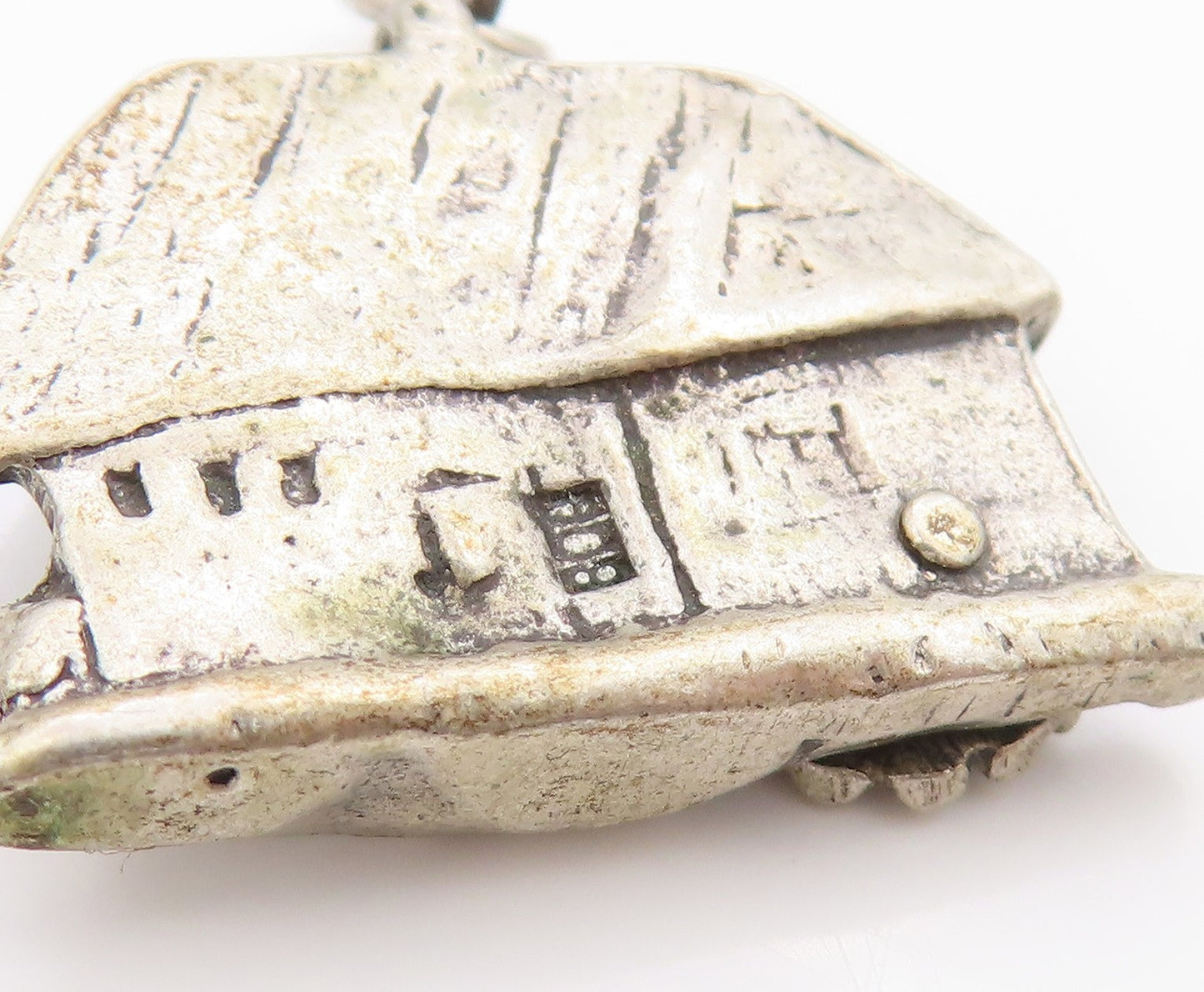 925 Sterling Silver Vintage Pendant Black Forest Mill House Charm MOVES  PT25014