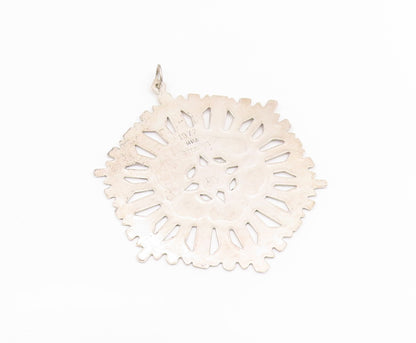 925 Sterling Silver Vintage Pendant 1972 MMA Large Snowflake Cutout  PT25680