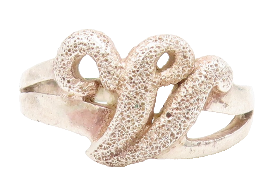 925 Sterling Silver Vintage Ring Designer Swirled Cutout  Sz 7  RG31903