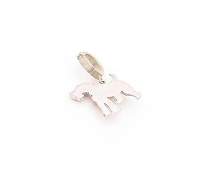 925 Sterling Silver Vintage Pendant Designer CZ Inlay Horse Charm  PT23954