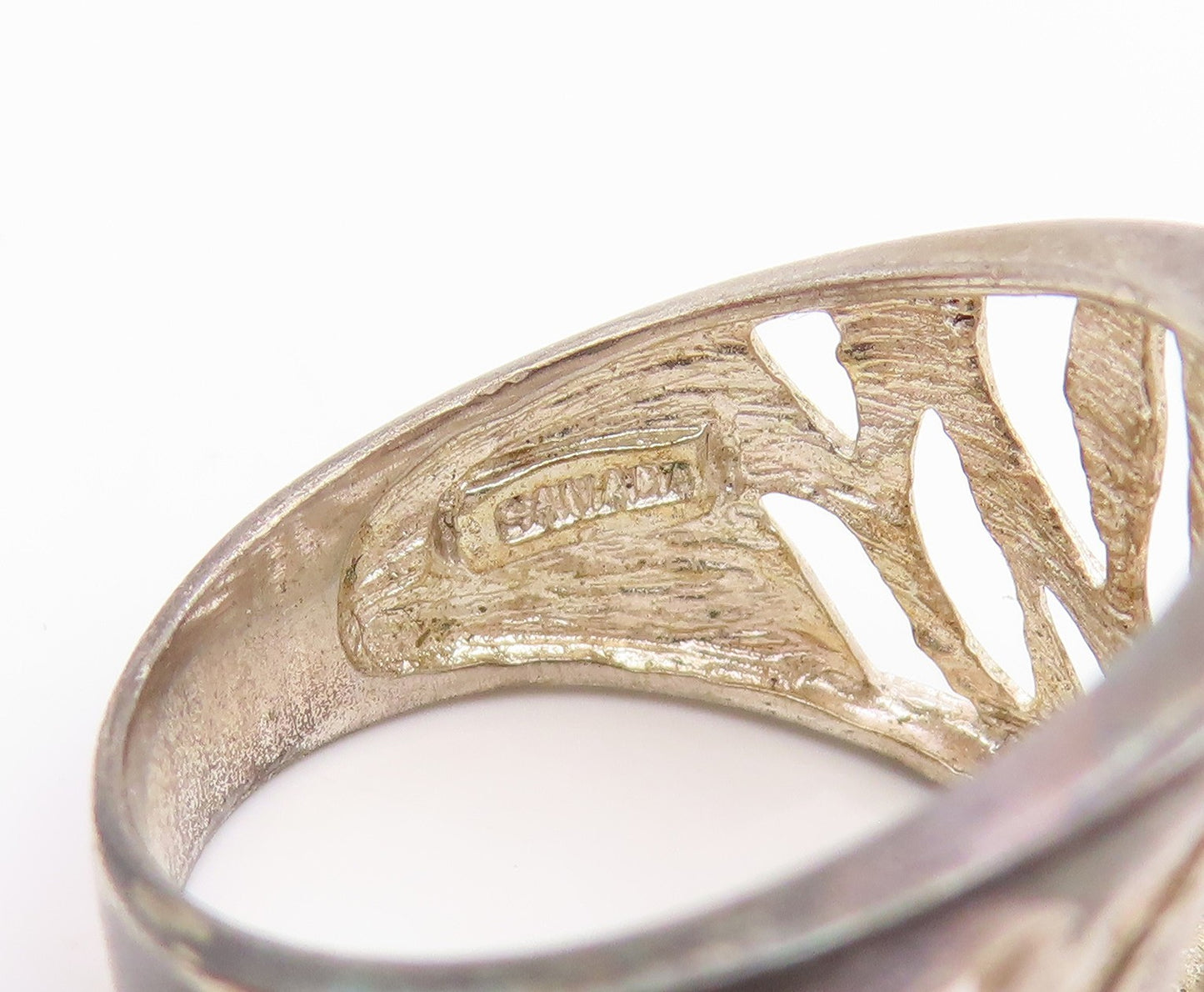 925 Sterling Silver Vintage Ring Minimalist Abstract Cutout Band  Sz 7  RG35709