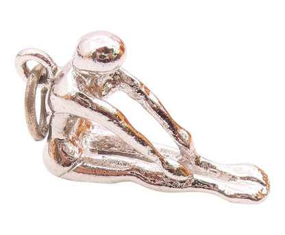 925 Sterling Silver  Vintage Petite Shiny Gymnast Sports Motif Pendant PT17833