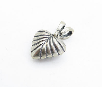 925 Sterling Silver  Vintage Dark Tone Hollow Love Heart Drop Pendant  PT3502
