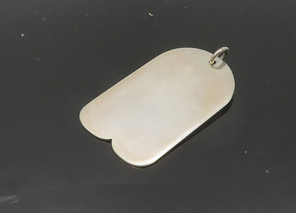 MEXICO 925 Sterling Silver  Vintage Shiny Smooth Dog Tag Pendant  PT16215