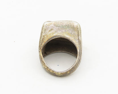 925 Sterling Silver  Vintage Modernist Square Dome Band Ring Sz 5  RG18191