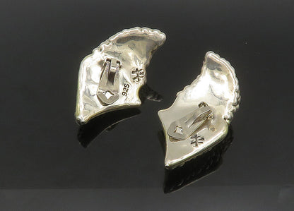 DESIGNER 925 Silver & 14K GOLD  Vintage Hollow Non Pierce Earrings  EG11233