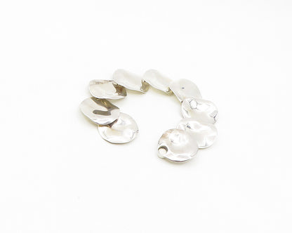 ESPO 925 Sterling Silver  Vintage Shiny Disc Link Chain Bracelet  BT7613