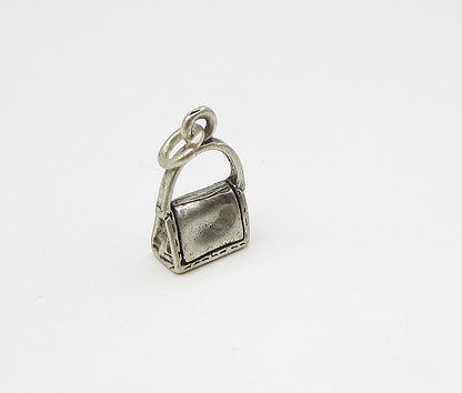 925 Sterling Silver  Vintage Lady's Purse Charm Pendant  PT1828
