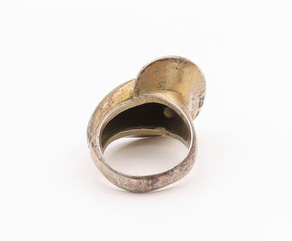 925 Sterling Silver Vintage Ring Antique Designer Puffed  Sz 7.5  RG33157