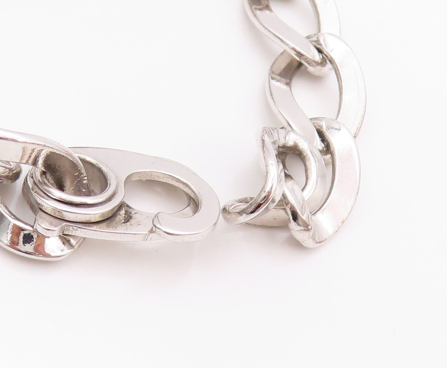925 Sterling Silver Vintage Bracelet NAPIER Rectangle Plate Curb Links  BT11097