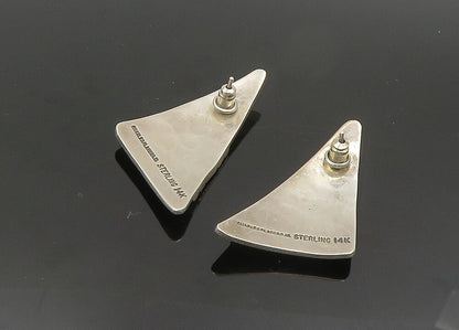 CHARLES PLATERO NAVAJO 925 Silver & 14K GOLD  Vintage 2 Tone Earrings  EG9878