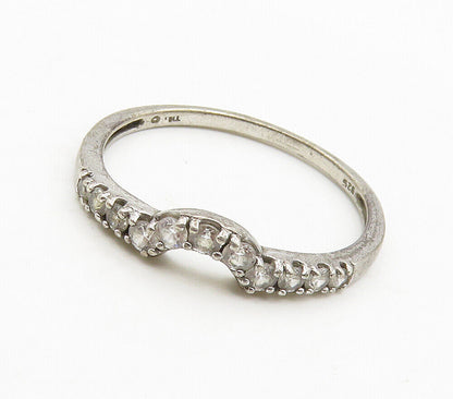 925 Sterling Silver  Vintage Prong Set Topaz Dark Tone Band Ring Sz 9  RG15709