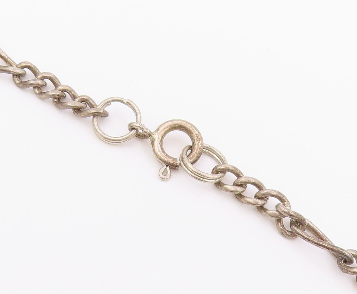 925 Silver  Vintage Inlaid White & Yellow Cubic Zirconia Chain Necklace NE4002