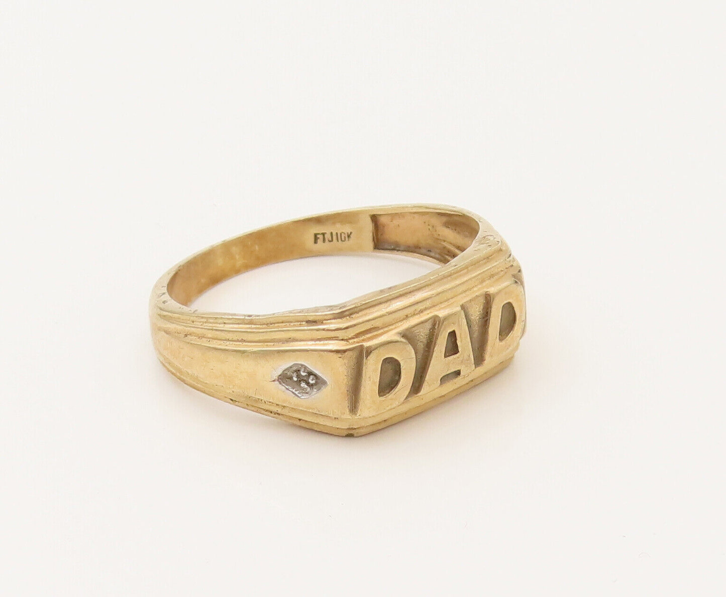 10K GOLD  Vintage DAD Raised Father Grandfather Band Ring Sz 11.5  GR624