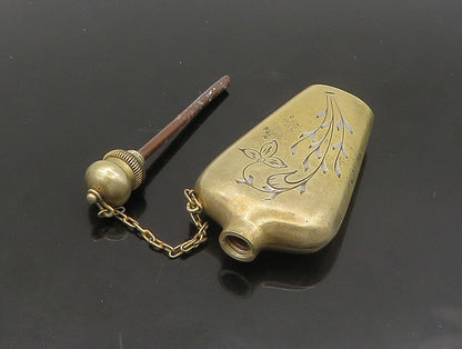 EAST EUROPEAN 925 Silver  Vintage Floral Etched Perfume Bottle (OPENS)  TR3236