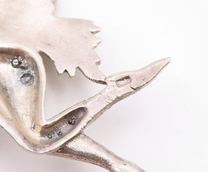 925 Sterling Silver Vintage Pendant Etched Winged Fairy Angel Figurine  PT26295