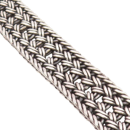925 Sterling Silver Vintage Bracelet BALI Intricate Basketweave Chain  BT11582