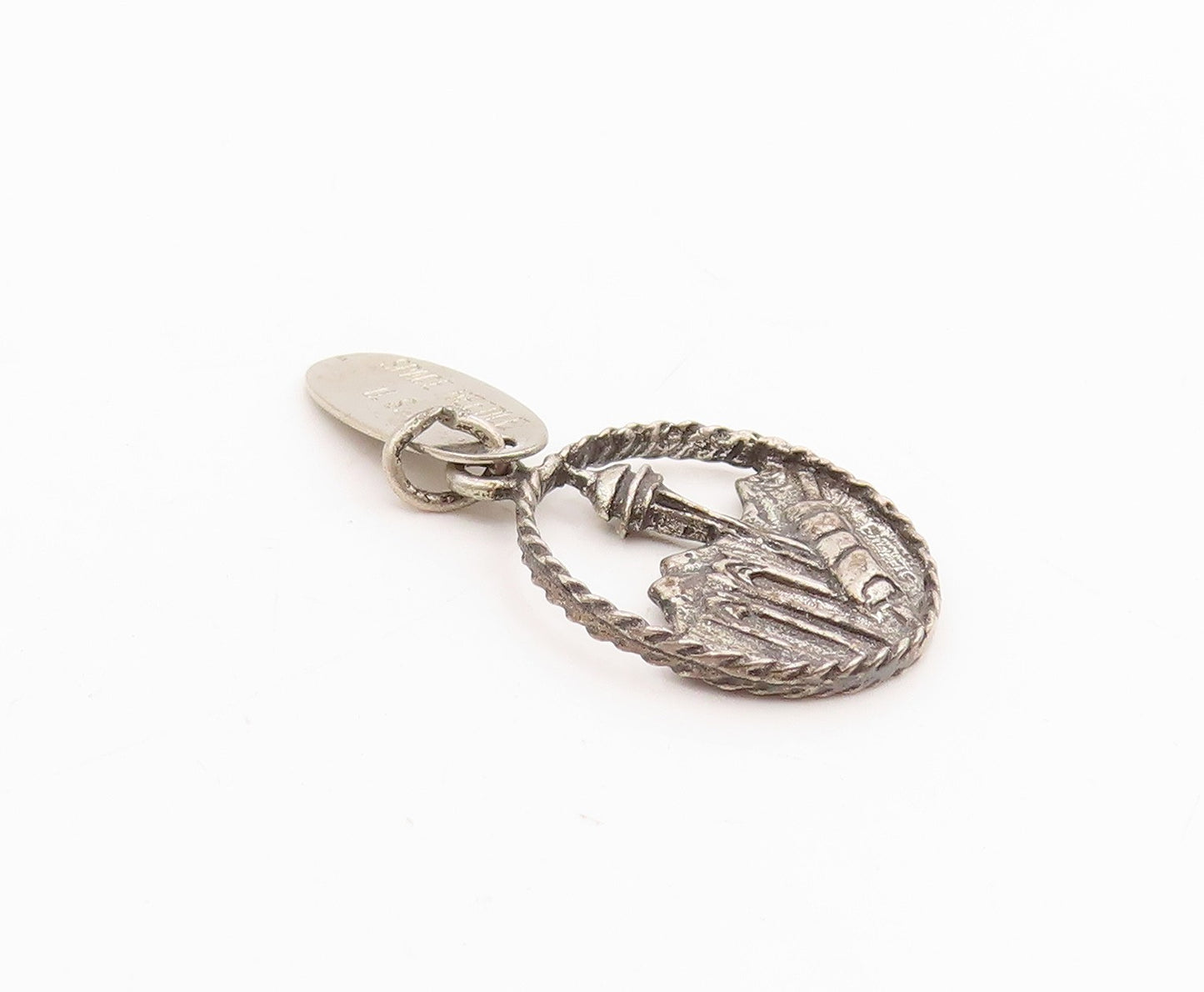 925 Sterling Silver Vintage Pendant Seattle Space Needle Skyline Charm  PT25698