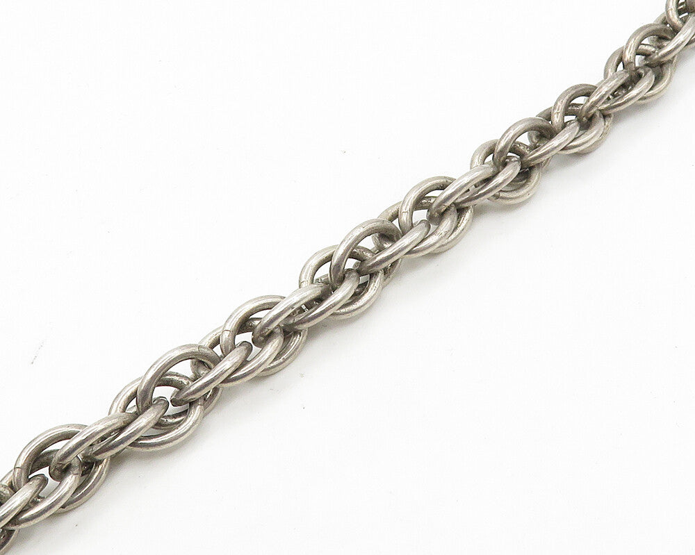 925 Sterling Silver  Vintage Smooth Oval Cluster Link Chain Necklace  NE2904