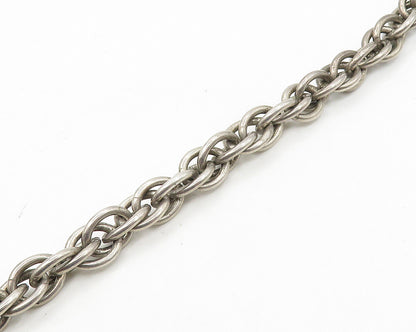 925 Sterling Silver  Vintage Smooth Oval Cluster Link Chain Necklace  NE2904