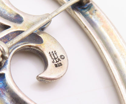 925 Sterling Silver Vintage Brooch JAMES AVERY Swirly Cutout Love Heart  BP11610