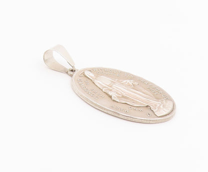 925 Sterling Silver Vintage Pendant BLISS St. Mary Miraculous Medal  PT26387
