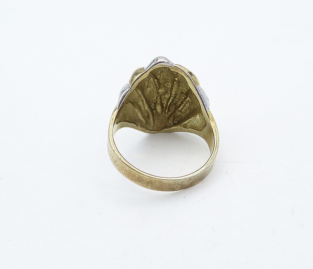 SETA 925 Sterling Silver  Vintage Two Tone Fluted Band Ring Sz 10  RG4851