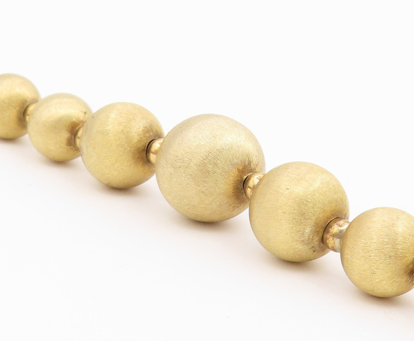 925 Sterling Silver  Gold Plated Graduated Ball Beaded Chain Bracelet  BT6519